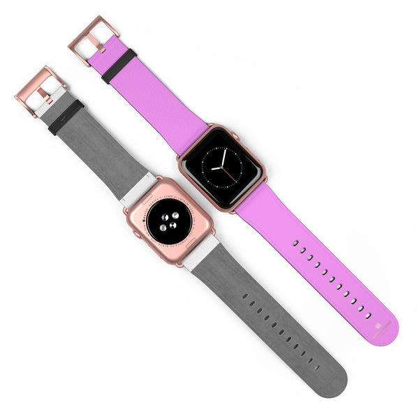 Pink Solid Color Print 38mm/42mm Watch Band Strap For Apple Watches- Made in USA-Watch Band-Heidi Kimura Art LLC