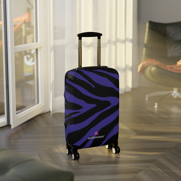 Dark Purple Zebra Luggage Cover