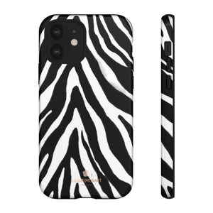 Zebra Stripe Phone Case, Animal Print Tough Designer Phone Case -Made in USA-Phone Case-Printify-iPhone 12-Glossy-Heidi Kimura Art LLC