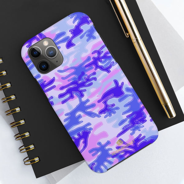 Purple Pink Camo Print iPhone Case, Army Camoflage Case Mate Tough Phone Cases-Phone Case-Printify-Heidi Kimura Art LLC