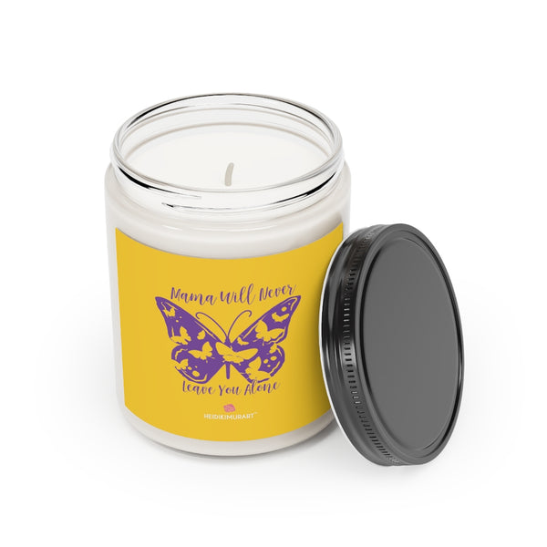 Yellow Butterfly Soy Candle, 9oz Best Vanilla or Cinnamon Stick Candle In A Glass Container For Mothers - Made in the USA