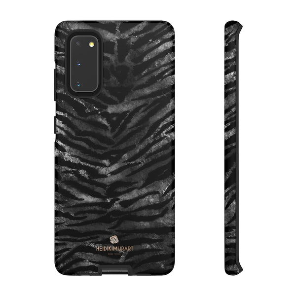 Black Tiger Stripe Tough Cases, Animal Print Best Designer Phone Case-Made in USA-Phone Case-Printify-Samsung Galaxy S20-Matte-Heidi Kimura Art LLC