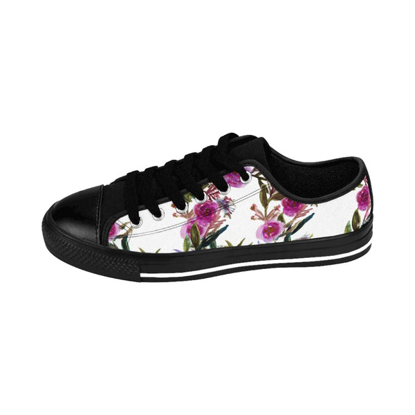 Purple Rose Print Women's Sneakers