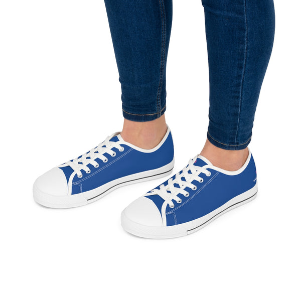 Dark Blue Best Ladies' Sneakers, Solid Color Women's Low Top Sneakers (US Size: 5.5-12)