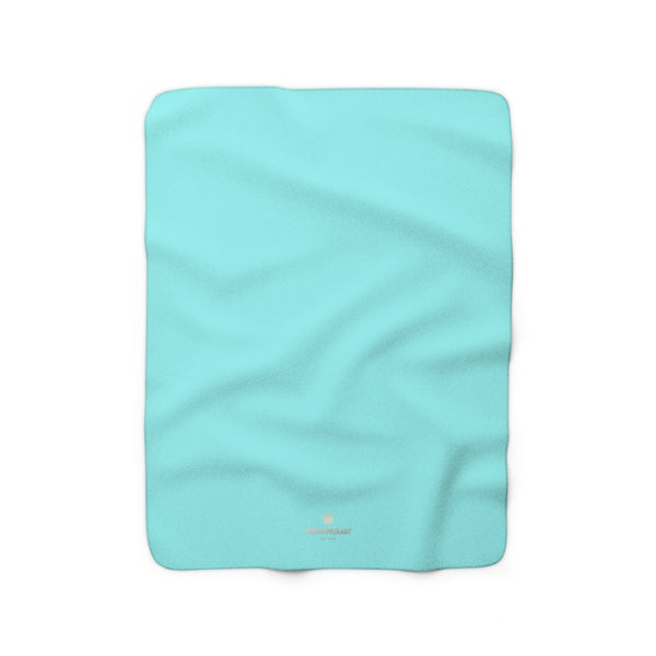 Light Blue Solid Color Print Designer Cozy Sherpa Fleece Blanket-Made in USA-Blanket-50'' x 60''-Heidi Kimura Art LLC