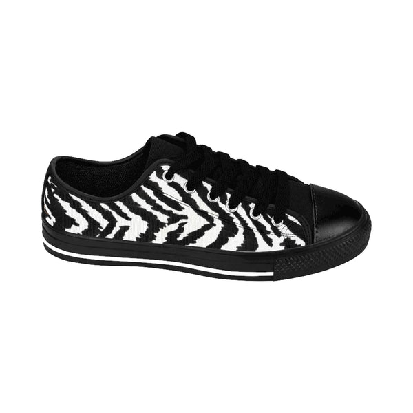 White Zebra Men's Sneakers, Zebra Stripe Animal Print Low Top Shoes-Shoes-Printify-Heidi Kimura Art LLC Classic Zebra Men's Sneakers, Best Designer Zebra Stripe Animal Print Men's Low Tops, Premium Men's Nylon Canvas Tennis Fashion Sneakers Shoes (US Size: 7-14)