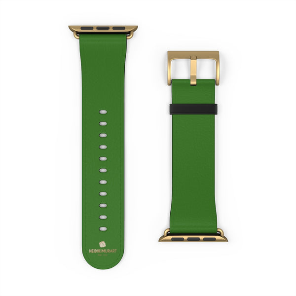 Emerald Green Solid Color 38mm/42mm Watch Band For Apple Watches- Made in USA-Watch Band-Heidi Kimura Art LLC