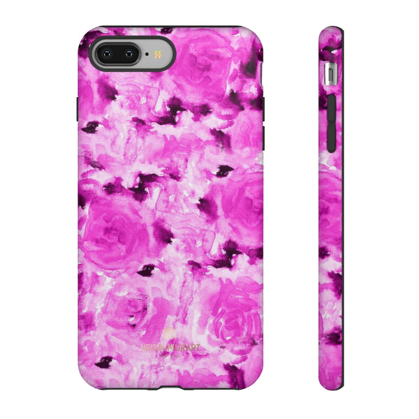 Hot Pink Floral Print Phone Case, Abstract Print Tough Cases, Designer Phone Case-Made in USA-Phone Case-Printify-iPhone 8 Plus-Matte-Heidi Kimura Art LLC