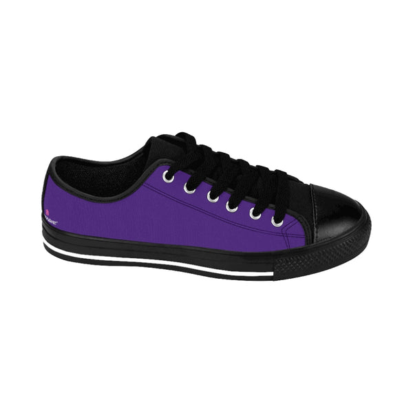 Dark Purple Color Women's Sneakers, Lightweight Purple Solid Color Designer Low Top Women's Canvas Bright Best Quality Premium Fashion Casual Sneakers Tennis Running Athletic Shoes (US Size: 6-12)
