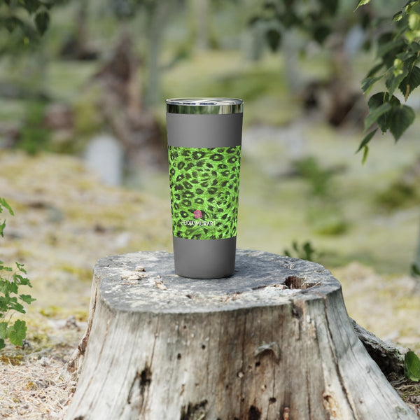 Green Leopard Print Tumbler, Copper Vacuum Insulated Tumbler, 22oz
