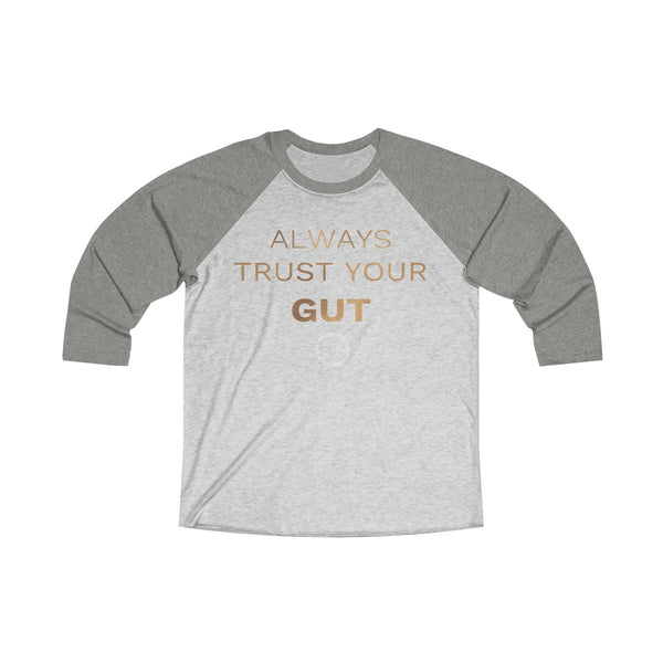 Motivational Unisex T-Shirt, Tri-Blend 3/4 Raglan Tee With Quote -Made in USA (US Size: S-2XL)-Long-sleeve-XS-Venetian Grey / Heather White-Heidi Kimura Art LLC