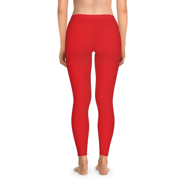 Red Solid Color Casual Tights, Red Solid Color Designer Comfy Women's Fancy Dressy Cut &amp; Sew Casual Leggings - Made in USA (US Size: XS-2XL) Casual Leggings For Women For Sale, Fashion Leggings, Leggings Plus Size, Mid-Waist Fit Tights&nbsp;
