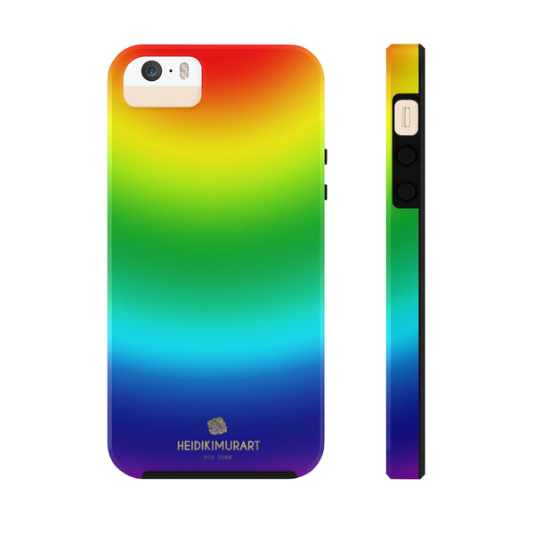 Rainbow Gay Pride iPhone Case, Ombre Desisgner Case Mate Tough Phone Cases-Phone Case-Printify-iPhone 5/5s/5se Tough-Heidi Kimura Art LLC