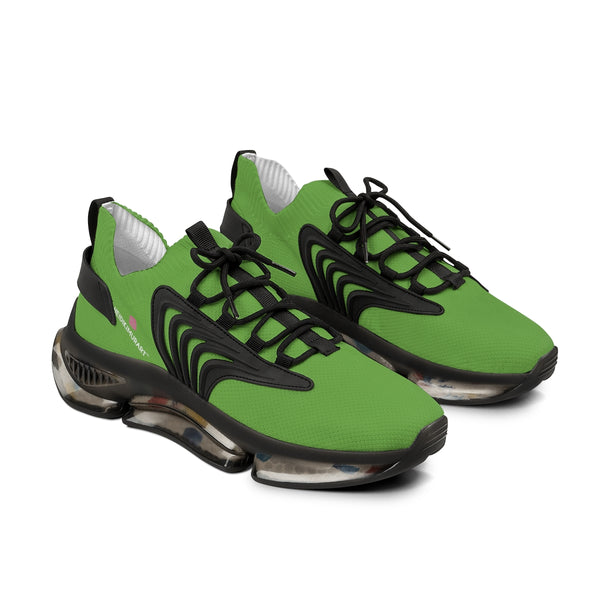 Light Green Solid Color Men's Shoes, Solid Light Green Color Best Comfy Men's Mesh-Knit Designer Premium Laced Up Breathable Comfy Sports Sneakers Shoes (US Size: 5-12)
