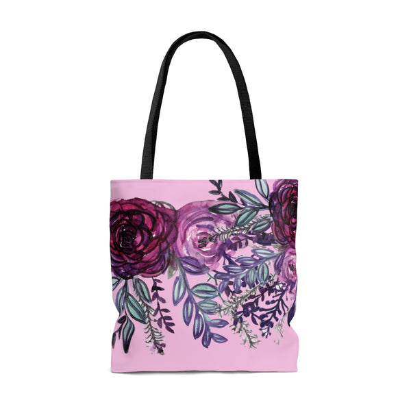 Light Pink Rose Cute Flower Floral Print Women's Designer Tote Bag - Made in USA-Tote Bag-Heidi Kimura Art LLC