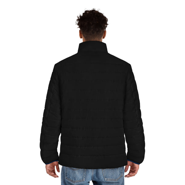 Black Solid Color Men's Jacket, Best Men's Puffer Jacket