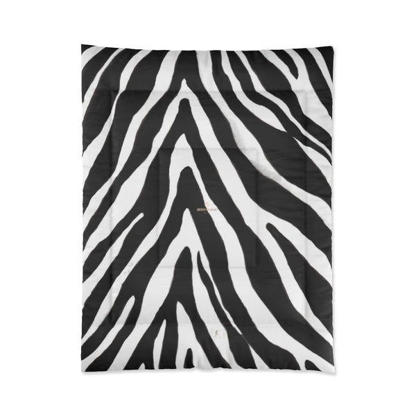 Zebra Animal Print Comforter Blanket for Queen/Full/Twin/King Size Bed-Made in USA-Comforter-68x88 (Twin Size)-Heidi Kimura Art LLC