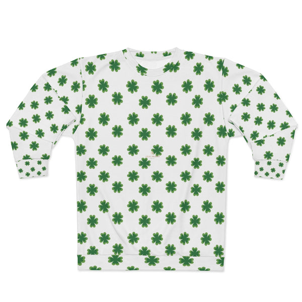 St. Patrick's Day Green Clover Print Unisex Sweatshirt Couples Tops Outfit - Made in USA-Unisex Sweatshirt-Heidi Kimura Art LLC