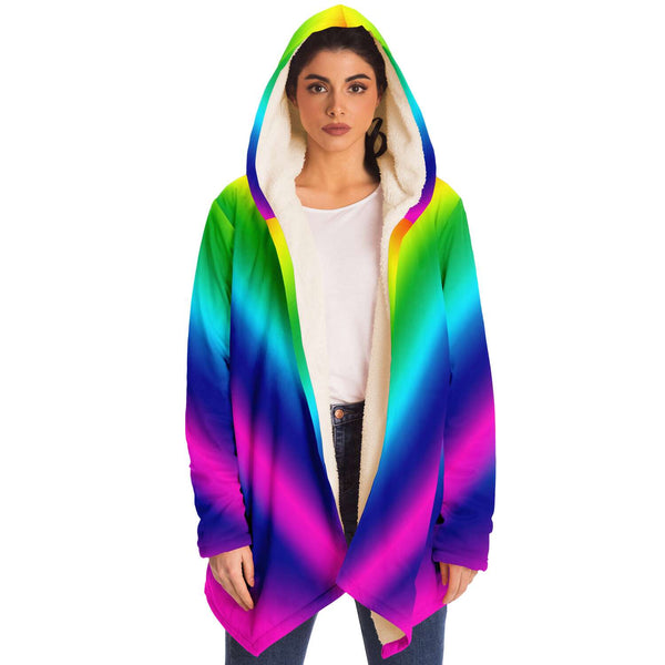 Rainbow Colorful Adult Long Cloak-Microfleece Cloak - AOP-Subliminator-Heidi Kimura Art LLC