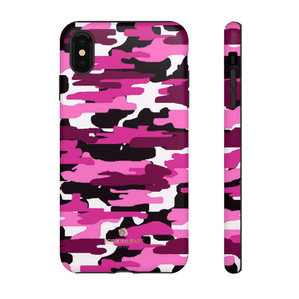 Pink Camouflage Print Phone Case, Tough Designer Phone Case -Made in USA-Phone Case-Printify-iPhone XS MAX-Matte-Heidi Kimura Art LLC
