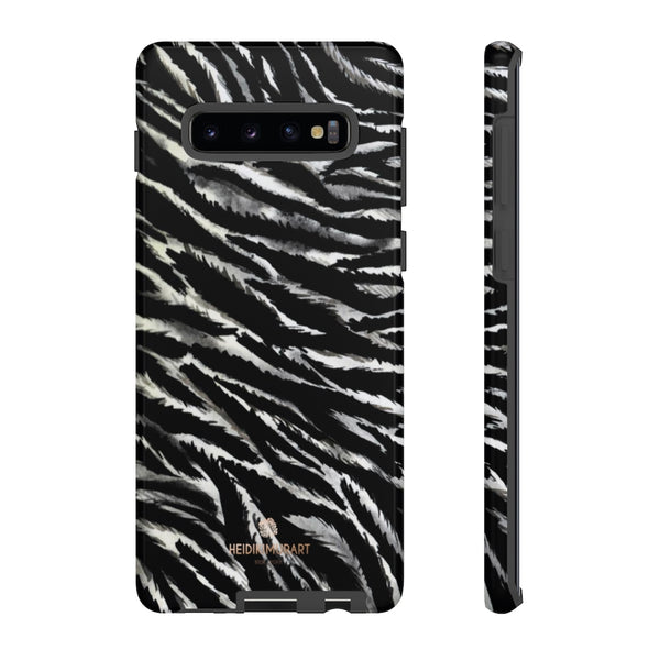 White Tiger Stripe Phone Case, Animal Print Tough Designer Phone Case -Made in USA-Phone Case-Printify-Samsung Galaxy S10 Plus-Glossy-Heidi Kimura Art LLC