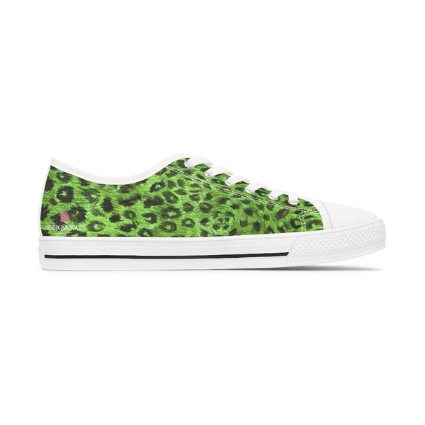 Green Leopard Ladies' Sneakers, Solid Color Women's Low Top Tennis Shoes Sneakers (US Size: 5.5-12)