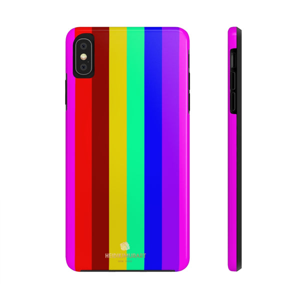 Gay Pride Colorful iPhone Case, Case Mate Tough Samsung Galaxy Phone Cases-Phone Case-Printify-iPhone XS MAX-Heidi Kimura Art LLC Gay Pride Colorful iPhone Case, Striped Bright Sexy Modern Designer Case Mate Tough Phone Case For iPhones and Samsung Galaxy Devices-Printed in USA