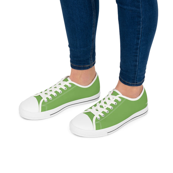 Light Green Best Ladies' Sneakers, Solid Color Women's Low Top Sneakers (US Size: 5.5-12)