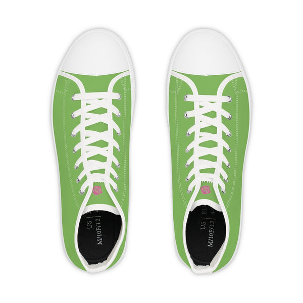 Light Green Men's High Tops, Modern Minimalist Best Men's High Top Sneakers (US Size: 5-14)