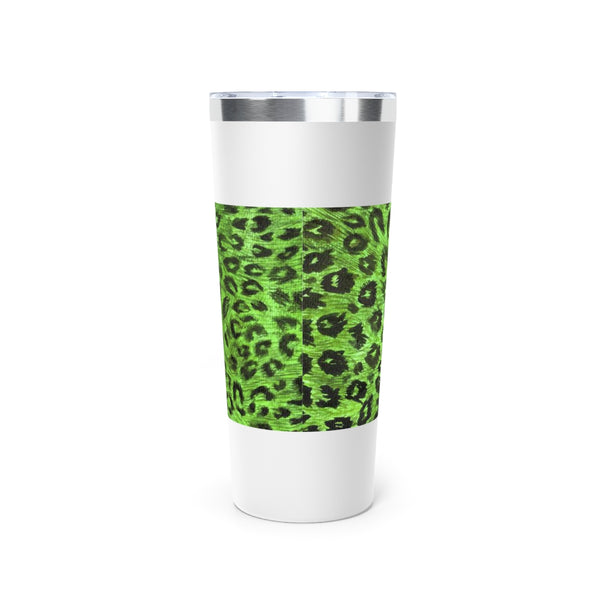 Green Leopard Print Tumbler, Copper Vacuum Insulated Tumbler, 22oz