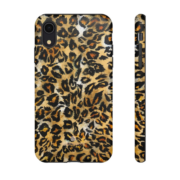 Brown Leopard Tough Cases, Animal Print Best Designer Phone Case-Made in USA-Phone Case-Printify-iPhone XR-Matte-Heidi Kimura Art LLC