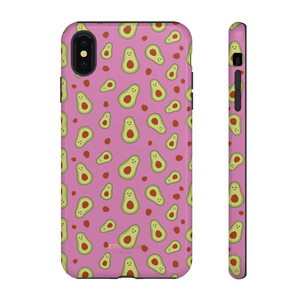 Pink Avocado Print Phone Case, Tough Designer Phone Case For Vegan Lovers -Made in USA-Phone Case-Printify-iPhone XS MAX-Glossy-Heidi Kimura Art LLC