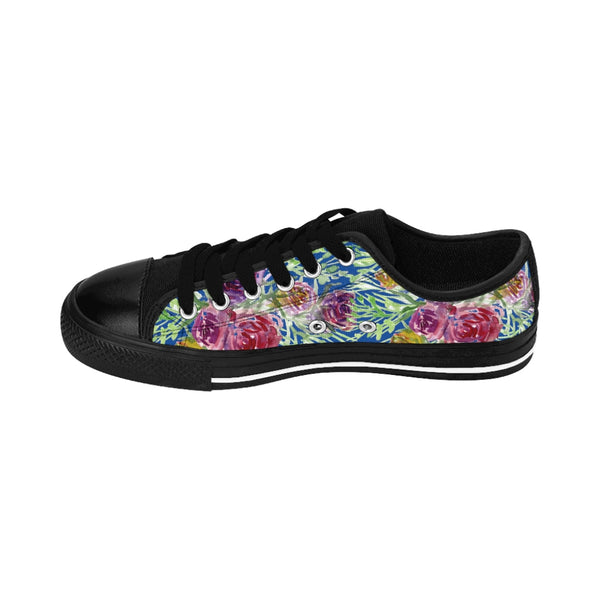 BlueFloral Rose Women's Sneakers, Flower Print Designer Low Top Women's Canvas Bright Best Quality Premium Fashion Casual Sneakers Tennis Running Athletic Shoes (US Size: 6-12) Floral Sneakers, Women's Fashion Canvas Sneakers Shoes Colorful Rose Print Tennis Shoes, Floral Sneakers & Athletic Shoes, Women's Floral Shoes, Floral Shoe For Women, Floral Canvas Sneakers, Sneakers With Flowers Print On Them, Floral Sneakers Womens