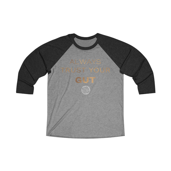Motivational Unisex T-Shirt, Tri-Blend 3/4 Raglan Tee With Quote -Made in USA (US Size: S-2XL)-Long-sleeve-XS-Vintage Black / Premium Heather-Heidi Kimura Art LLC