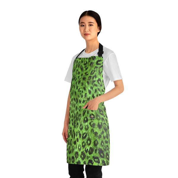 Green Leopard Print Apron
