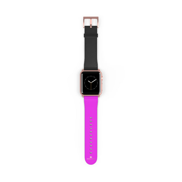 Black Hot Pink Duo Solid Color 38mm/42mm Watch Band For Apple Watch- Made in USA-Watch Band-38 mm-Rose Gold Matte-Heidi Kimura Art LLC