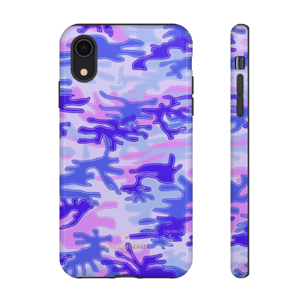 Pastel Purple Camouflage Phone Case, Army Military Print Tough Designer Phone Case -Made in USA-Phone Case-Printify-iPhone XR-Glossy-Heidi Kimura Art LLC