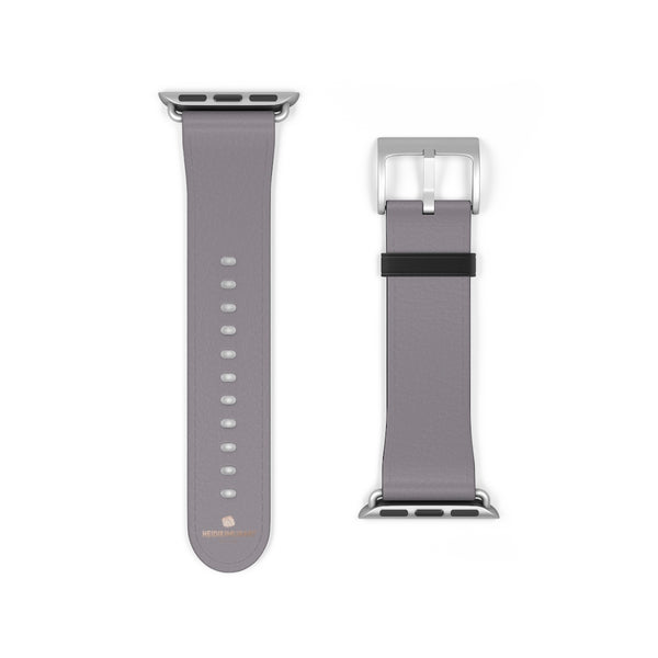 Gray Solid Color 38mm/42mm Watch Band Strap For Apple Watches- Made in USA-Watch Band-38 mm-Silver Matte-Heidi Kimura Art LLC