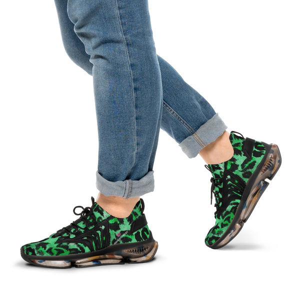 Green Leopard Men's Shoes, Best Comfy Animal Print Men's Mesh Sports Sneakers Shoes (US Size: 5-12)