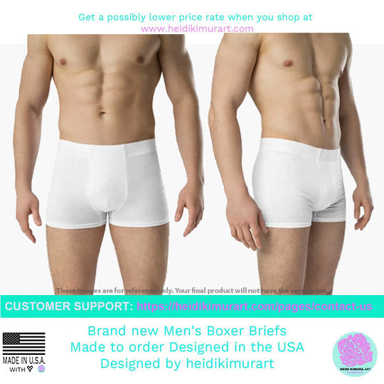 Blue Tiger Stripes Boxer Briefs, Animal Print Designer Men's Underwear - Made in USA/EU/MX