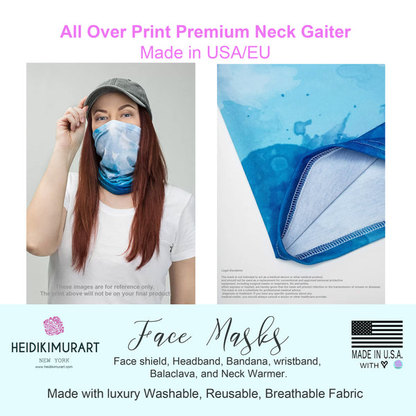 Black Marble Face Mask Covering Shield, Headband Bandana, Neck Warmer-Made in USA/EU-Neck Gaiter-Printful-Heidi Kimura Art LLC