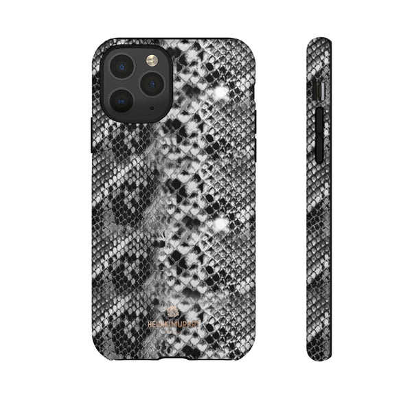 Black Snakeskin Print Tough Cases, Designer Phone Case-Made in USA-Phone Case-Printify-iPhone 11 Pro-Glossy-Heidi Kimura Art LLC