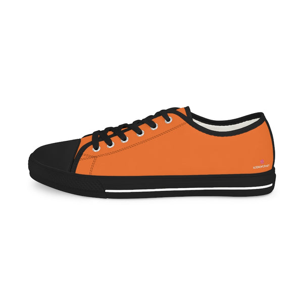Bright Orange Color Men's Sneakers, Solid Color Modern Minimalist Best Breathable Designer Men's Low Top Canvas Fashion Sneakers With Durable Rubber Outsoles and Shock-Absorbing Layer and Memory Foam Insoles (US Size: 5-14)