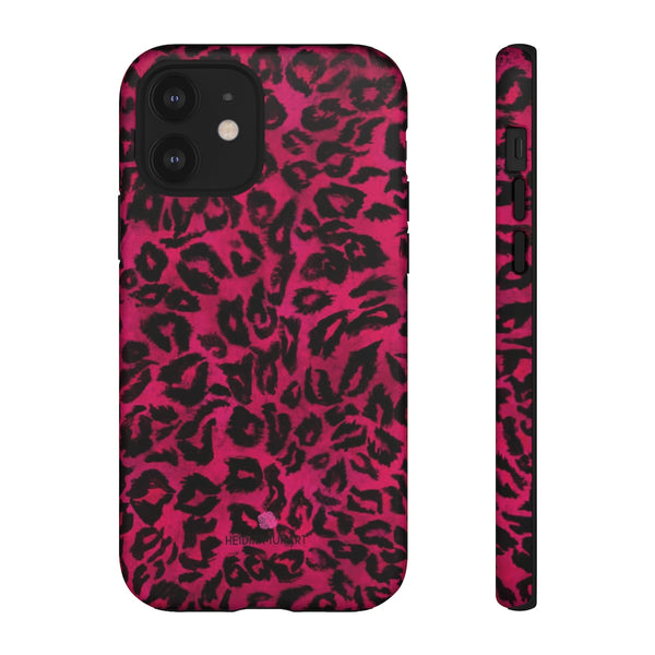 Pink Leopard Designer Tough Cases, Animal Print Designer Case Mate Best Tough Phone Case For iPhones and Samsung Galaxy Devices-Made in USA