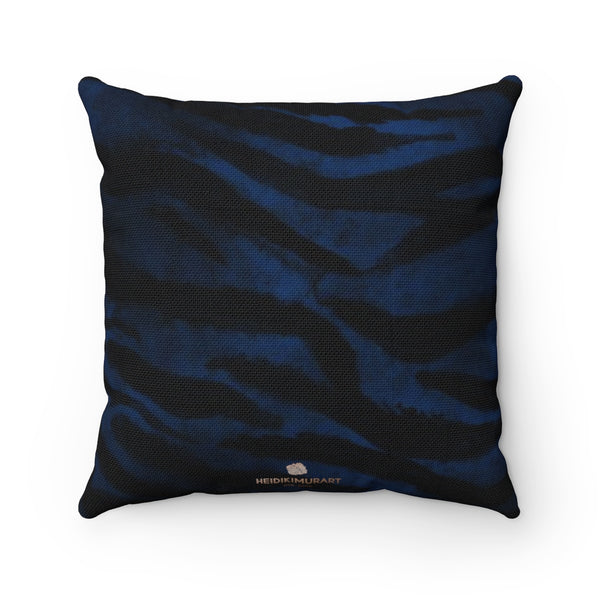 Blue Tiger Stripe Print Pillow, Animal Print Sofa Decorative Pillow 14"/16"/18"/20"-Made in USA-Pillow-Heidi Kimura Art LLC