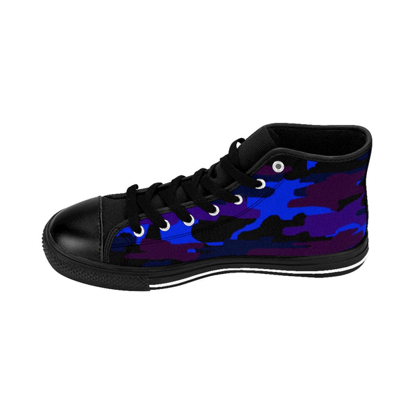 Purple Camo Women's Sneakers, Army Print Designer High-top Sneakers Tennis Shoes-Shoes-Printify-Heidi Kimura Art LLC