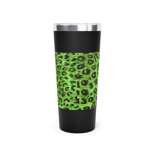 Green Leopard Print Tumbler, Copper Vacuum Insulated Tumbler, 22oz