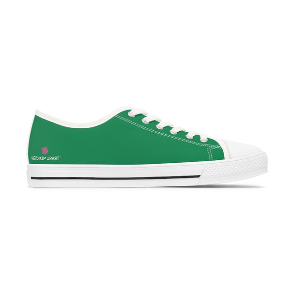 Dark Green Best Ladies' Sneakers, Solid Green Color Women's Low Top Sneakers (US Size: 5.5-12)