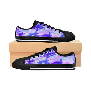 Purple Camo Print Women's Sneakers, Purple and Pink Army Military Camouflage Printed Designer Best Fashion Low Top Canvas Lightweight Premium Quality Women's Sneakers (US Size: 6-12)