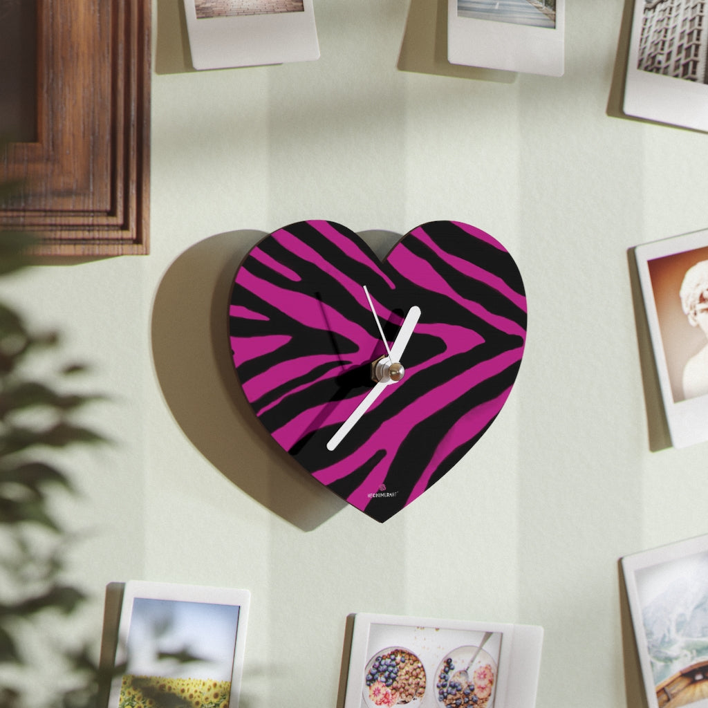 Pink Zebra Fun Wall Clocks